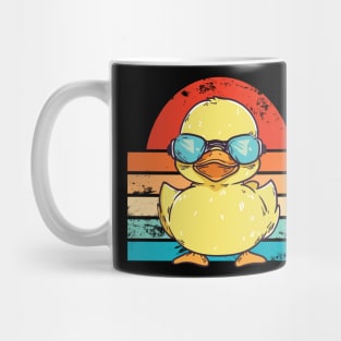 Cool Retro Yellow Duck in Sunglasses 70s 80s Funny Duck Mug